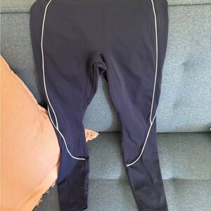 Fabletics Blue Leggings with White Piping